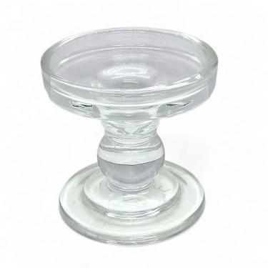 Imagem de Porta Velas Castiçal Transparente Detalhado Vidro 8 cm