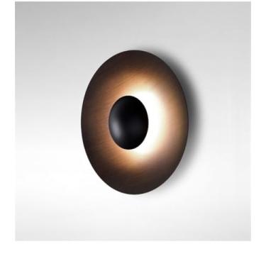 Imagem de Luminária de parede nórdica redonda, moderna e criativa, para decoração de sala de estar, quarto e corredor (35 cm de diâmetro, preta + preta, 1 unidade).