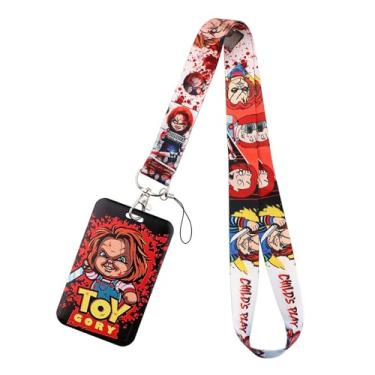 Imagem de Cordão de fantasma de Halloween de horror, cordão de suporte de crachá de desenho animado para cartão, viagem