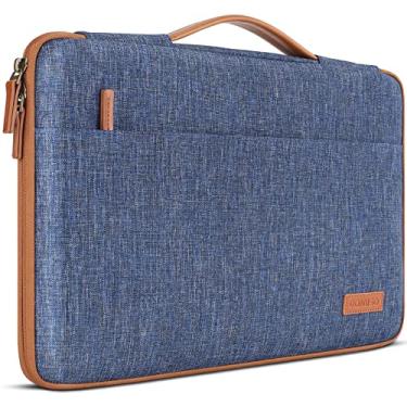 Imagem de DOMISO Capa protetora para laptop de 16 polegadas compatível com HP Dell ASUS Lenovo Chromebook de 16 e 16 polegadas, à prova d'água para computador, bolsa com alça, azul