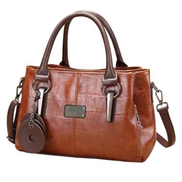 Imagem de Ruvafeny Bolsas e bolsa para mulheres, bolsa de couro vegano para mulheres com compartimentos, bolsa tiracolo feminina estilosa para trabalho, viagem