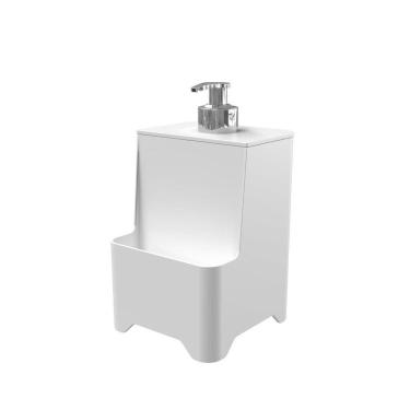 Imagem de Dispenser De Pia Para Detergente E Esponja Com Válvula Cromada - Stolf Branco