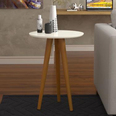 Imagem de Mesa Lateral 4601 Pés Palito Sala Off White