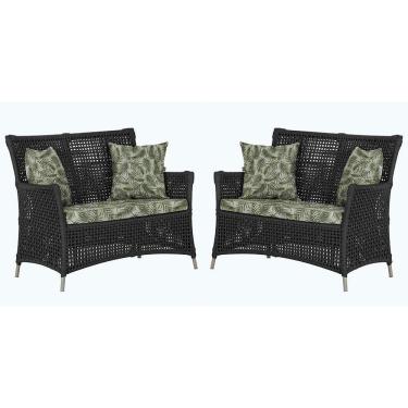 Imagem de 2 Sofás área Externa Igapó Alumínio Fendi Corda Náutica E5 Preto