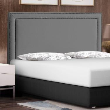 Imagem de Cabeceira Cama Box Casal King Size Maísa 195cm Com Frame Veludo Cinza - Abmaza