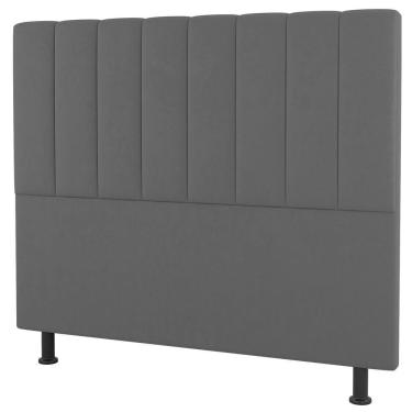 Imagem de Cabeceira Cama Box Casal Cora 140cm Suede Cinza Claro