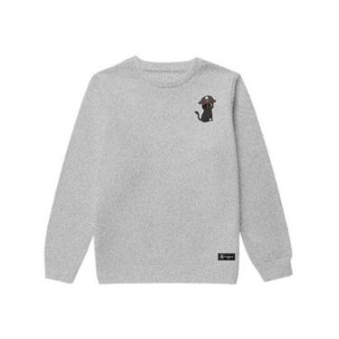 Imagem de Blusão Moletom Infantil Pirata Gato Personalizado sem Capuz gola Redonda-Unissex