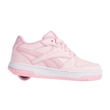 Imagem de HEELYS Tênis feminino Reebok Bb4500 Low (Little Big Kid) com salto com rodas, Rosa claro/rosa/branco, 19