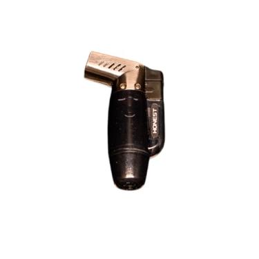 Imagem de Maçarico Dupla Chama, Isqueiro Profissional Recarregável com Regulagem de Intensidade, Preto, Sistema Eletrônico, Gás Butano