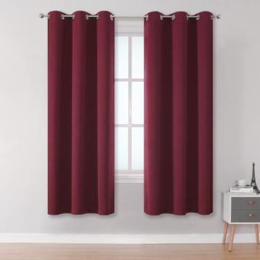 Imagem de Cortinas DUALIFE Burgundy Red Blackout 160x160cm para quarto