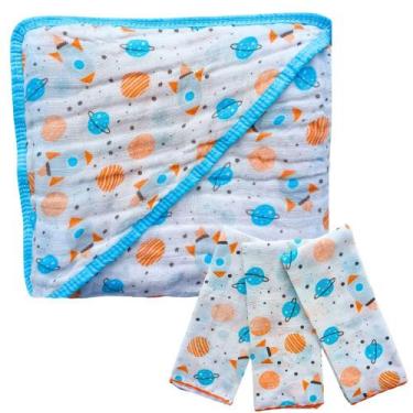 Imagem de Kit Bebê Completo Toalha de Banho Soft com Capuz 3 Paninhos de Boca 10