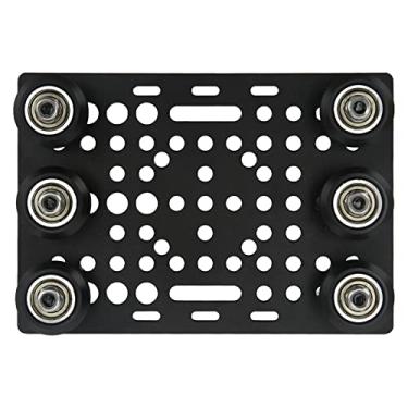 Imagem de FTVOGUE Placa de Pórtico de Alumínio Com Roda de Polia, Kit de Placa de Pórtico de 0,8 a 3,1 pol., Universal, Anodizado Preto, Ranhura Dobrável, Estrutura Robusta, Design Silencioso, Pouca Fricção,