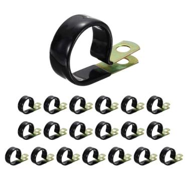 Imagem de HARFINGTON 20 braçadeiras revestidas de vinil 1-3/8" (35 mm) grampo de tubo mergulhado em vinil clipe de alça para instalação doméstica industrial automotiva fio de tubulação