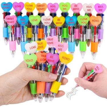 Imagem de LiYiQ 25 canetas coloridas multicoloridas para conversação do Dia dos Namorados em um desenho animado, fofa, divertida, 4 em 1, canetas esferográficas __PLACEHOLDER_BRAND_0__ granel Kawaii Be Mine