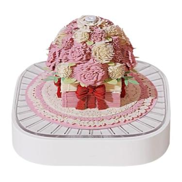 Imagem de Calendário 3D 2026, calendário de mesa 2026, calendário 3D rosa criativo, bloco de notas de arte em papel destacável, calendários de mesa com luzes, presente DIY de Natal e Dia dos Namorados para