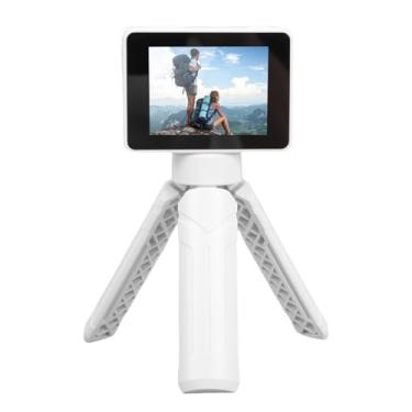 Imagem de EBTOOLS Câmera de Ação de Polegar, 1080P Fhd, Lente Grande Angular, Estabilização Eletrônica, Prova de água, Rosca de 1/4 Polegada, Com Aplicativo e tripé, Câmera de Ação Removível (WHITE)