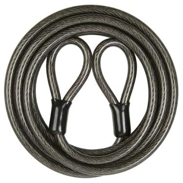 Imagem de Cabo de bloqueio de bicicleta resistente de 12 mm – Cabo de segurança de aço trançado revestido de vinil de 7,6 m com extremidades em loop, cabo de segurança longo para equipamentos externos, portão e