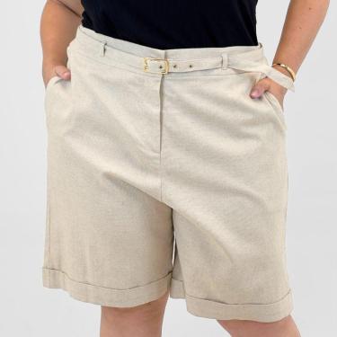 Imagem de Bermuda Alpelo Plus Size em Tecido com Cinto Feminina-Feminino