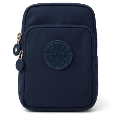 Imagem de Bolsa Porta Celular com Alça Ajustável e Suporte de Braço Nylon Resistente Leve e Compacta Ideal para Caminhada, Corrida, Academia e Uso Diário (Azul)