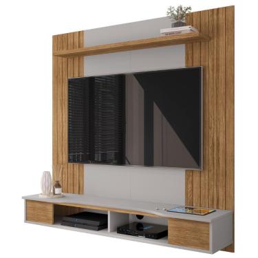Imagem de Painel Tv 55 Pol E Bancada Suspensa 136cm Foz Cinamomo/off B02 - Mpozenato