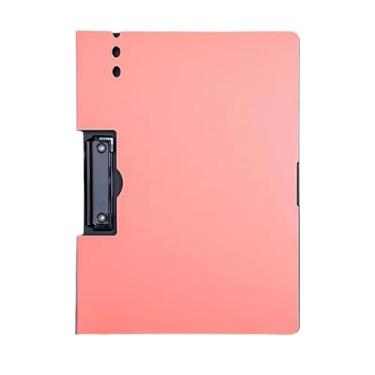 Imagem de Pasta A4 de Cor Tons de Simples, Clamp Único Forte, Organizador de Papéis para Escritório pasta prancheta(kit 1-Laranja Rosa)