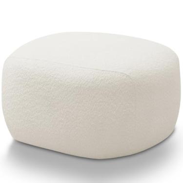 Imagem de Puff Decorativo Orgânico Para Sala de Estar Living Barolo L06 Bouclê Off White - Lyam Decor