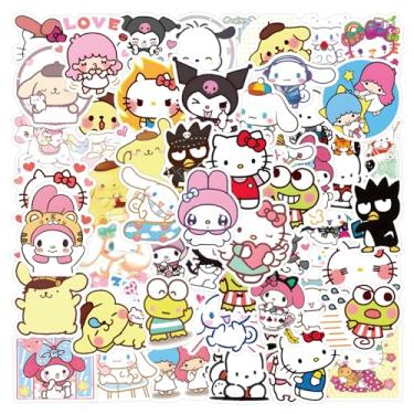 Imagem de 100PCS Cute Cartoon Stickers for Kids Teens Adults Hello Kawaii Kitty Sticker for Water Bottles Laptop Journaling Phone, Asverbet Waterproof Vinyl Decals Teacher Reward Stickers