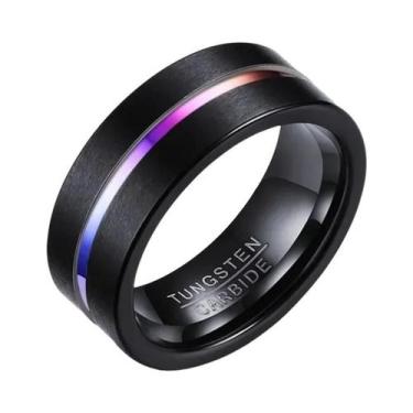 Imagem de Aliança De Casamento Masculina Em Carboneto De Tungstênio Preto Fosco 