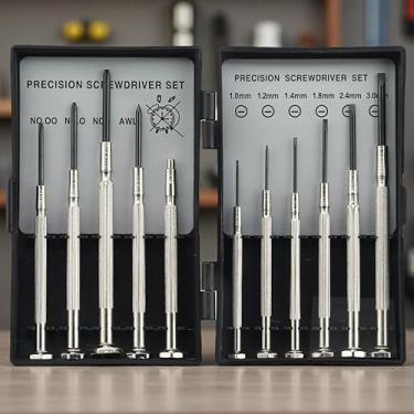 Imagem de Conjunto de chaves de fenda de reparo eletrônico – 11 ferramentas de precisão com caixa de armazenamento