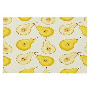 Imagem de Wassud Tapete de porta Pears 61 x 89 cm, tapete antiderrapante lavável com suporte de borracha, tapete macio e macio para sala de estar, quarto, entrada, entrada