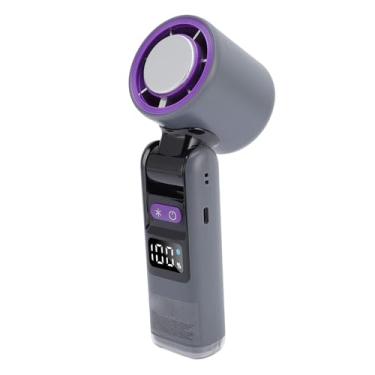 Imagem de Dioche Ventilador Portátil de Alta Velocidade, Turbina de Resfriamento de Gelo, Display Digital, Ventilador Dobrável Com Luz para Viagens, Uso Interno e Externo (Cinza)