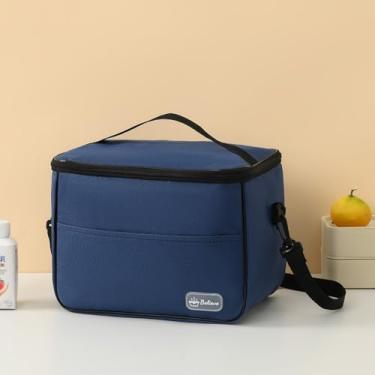 Imagem de Bolsa térmica de alumínio espesso para piquenique | Bolsa térmica de ombro único extragrande e alta, bolsa de refeição para manter o frescor em várias cenas para viagens e atividades ao ar livre 318-5