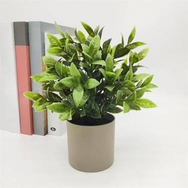 Imagem de Planta artificial Pothos - Decoração de mesa com vegetação sintética, vaso de plástico pequeno para decoração de mesa de sala de estar em casa (verde3)