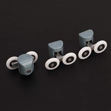 Imagem de GLOGLOW Rolos de Porta de Chuveiro para Vidro de 5 Mm 6 Mm, Construção Em Aço Inoxidável e Plástico, Rodas Deslizantes Lisas, 4 Rolos Superiores, Diâmetro de 25 para Vidro de 5 6, Aço Inoxidável e