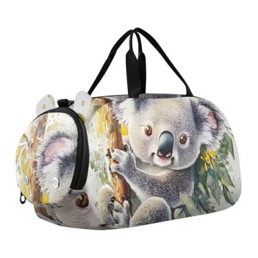 Imagem de Bolsa esportiva para meninos, flamingos aquarela, praia, fim de semana, bolsa de viagem para meninas, bolsa de viagem, academia, bagagem infantil, Linda floresta de eucalipto de coala, Clássico