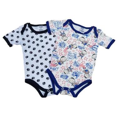 Imagem de Kit C/3 Peças Body Manga Curta Bebê Estampado - Batutinhas Baby, M, ME