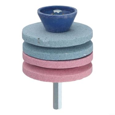 Imagem de Afiador de lâmina para cortador de grama de camada dupla, afiador de lâmina para cortador de grama, afiador de ferramentas de jardim com balanceador de lâmina para furadeira elétrica