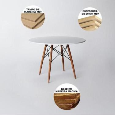 Imagem de Mesa de Jantar Eames Wood Tampo Madeira Branco 110cm Branco - Universa