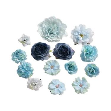 Imagem de Flores Artificiais De Seda Rosa Mista Para Decoração De Casa, Casament