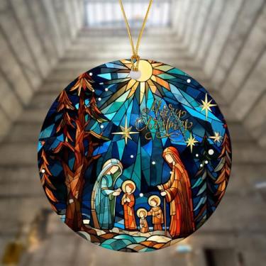 Imagem de Enfeites de Natal religiosos para mulheres - enfeite de cerâmica para decoração de árvore de Natal de presépio - Presentes cristãos
