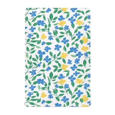 Imagem de Wassud Jogo de lençol de berço de flores simples para meninos e meninas, respirável, para berço neutro, 68 x 99 cm