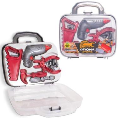 Imagem de kit ferramenta infantil com furadeira + acessorios oficina work 12 pec