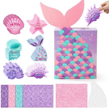 Imagem de Pasimy Caixa de correio de Dia dos Namorados DIY para crianças com 33 cartões comemorativos, caixa de cartão de dia dos namorados para escola, sala de aula, troca de presentes, presentes infantis para