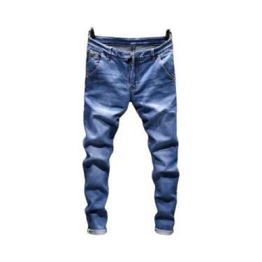 Imagem de Calças Jeans De Algodão Slim-fit Rasgadas E Desgastadas Para Homens, E