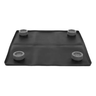 Imagem de Haofy Tapete de Silicone para Mini Geladeira, Bandeja de Gotejamento Com Bordas Elevadas Com 4 Levantadores de Base, Protetor de Piso para Geladeiras Pequenas, Máquinas de Lavar, (S)