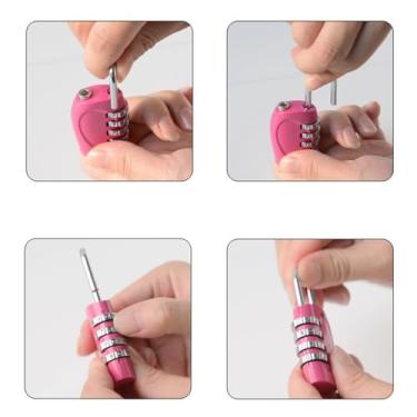 Imagem de Semme Cadeado de Combinação de 4 Dígitos, Cadeado de Segurança Ao Ar Livre, Liga de Zinco, Bagagem, Mochila, Gaveta, Armário, Trava de Viagem (Rosa)