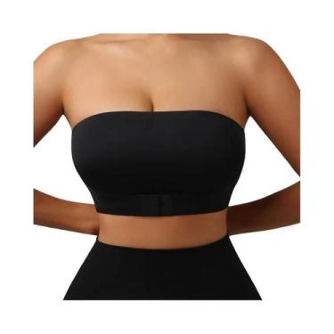 Imagem de Sutiã Sem Alças Para Mulheres Com Efeito Push Up, Botão Frontal, Sem F