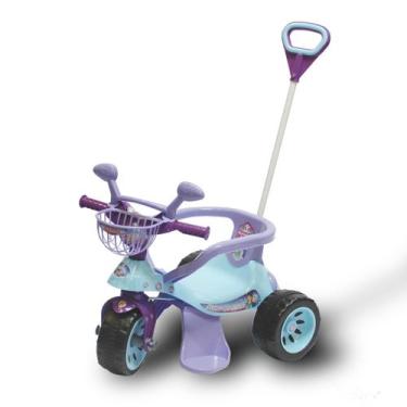 Imagem de Triciclo Super Cross Princesas do Gelo com Empurrador Biemme