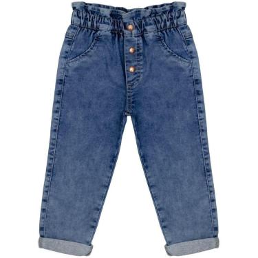 Imagem de Calça Infantil Look Jeans Cenoura Moletom Jeans - UNICA - 01-Feminino