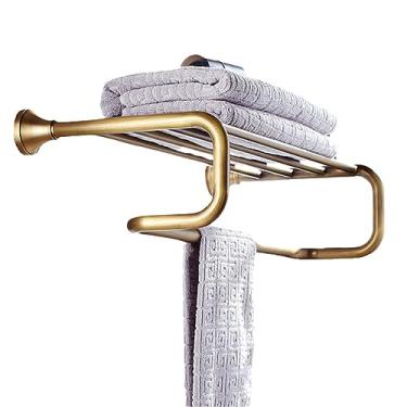 Imagem de 3FLQOOPP Acessórios de banheiro bronze ferragem toalheiro antigo suporte de escova de vaso sanitário prateleira trilho barra suporte de saboneteira de chuveiro, cesta de sabão (rack de bucha)